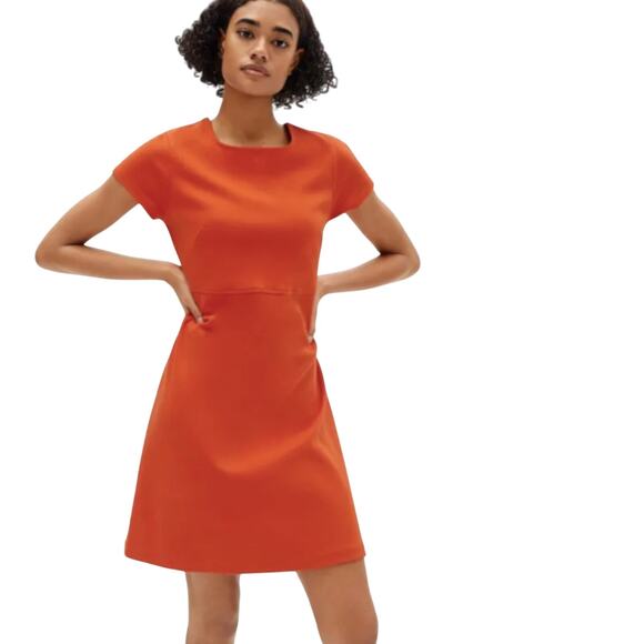 Everlane The "Party Of One" Tee Dress Orange Short Sleeve Career Workwear Medium - Picture 1 of 6